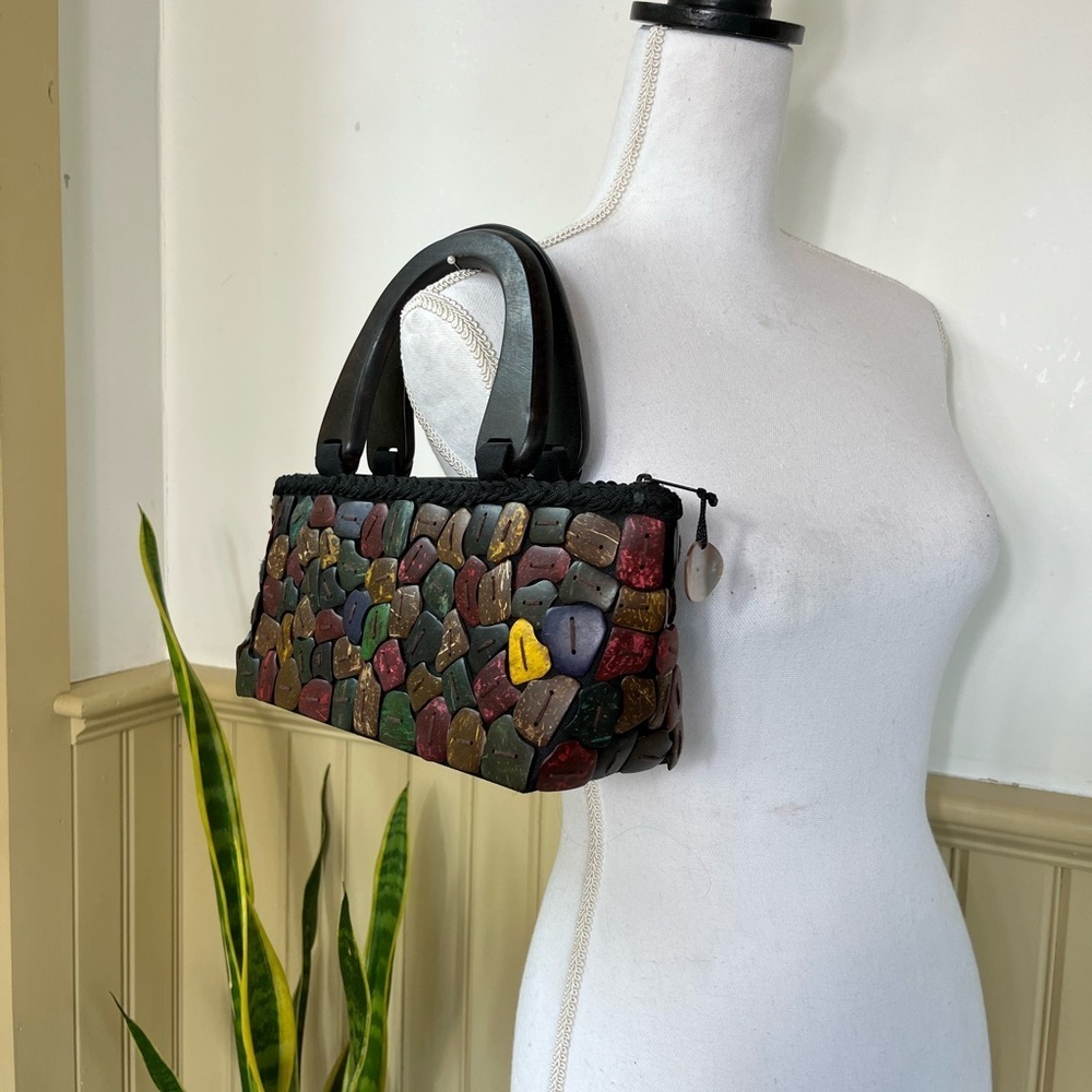 Hawaiian Coconut Shell Clutch Vacation Purse Resort Handbag Fun & Unique! - Picture 2 of 8